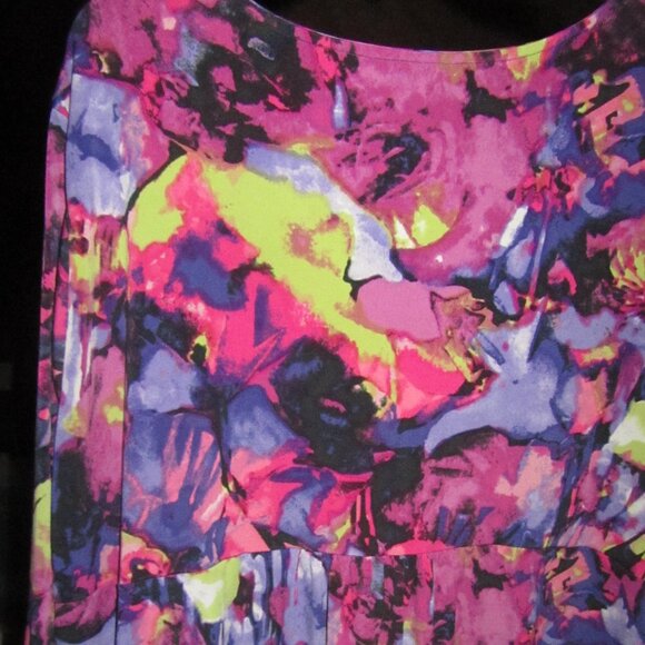 3X Plus Size Daisy Fuentes Very Colorful Blouse top shirt womens twist front - Picture 4 of 6